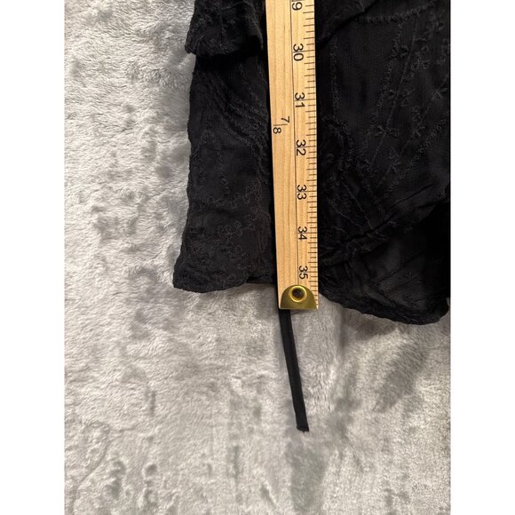 AllSaints Black Viscose Wrap Dress With Puff Sleeves Sz 4 - Picture 7 of 8